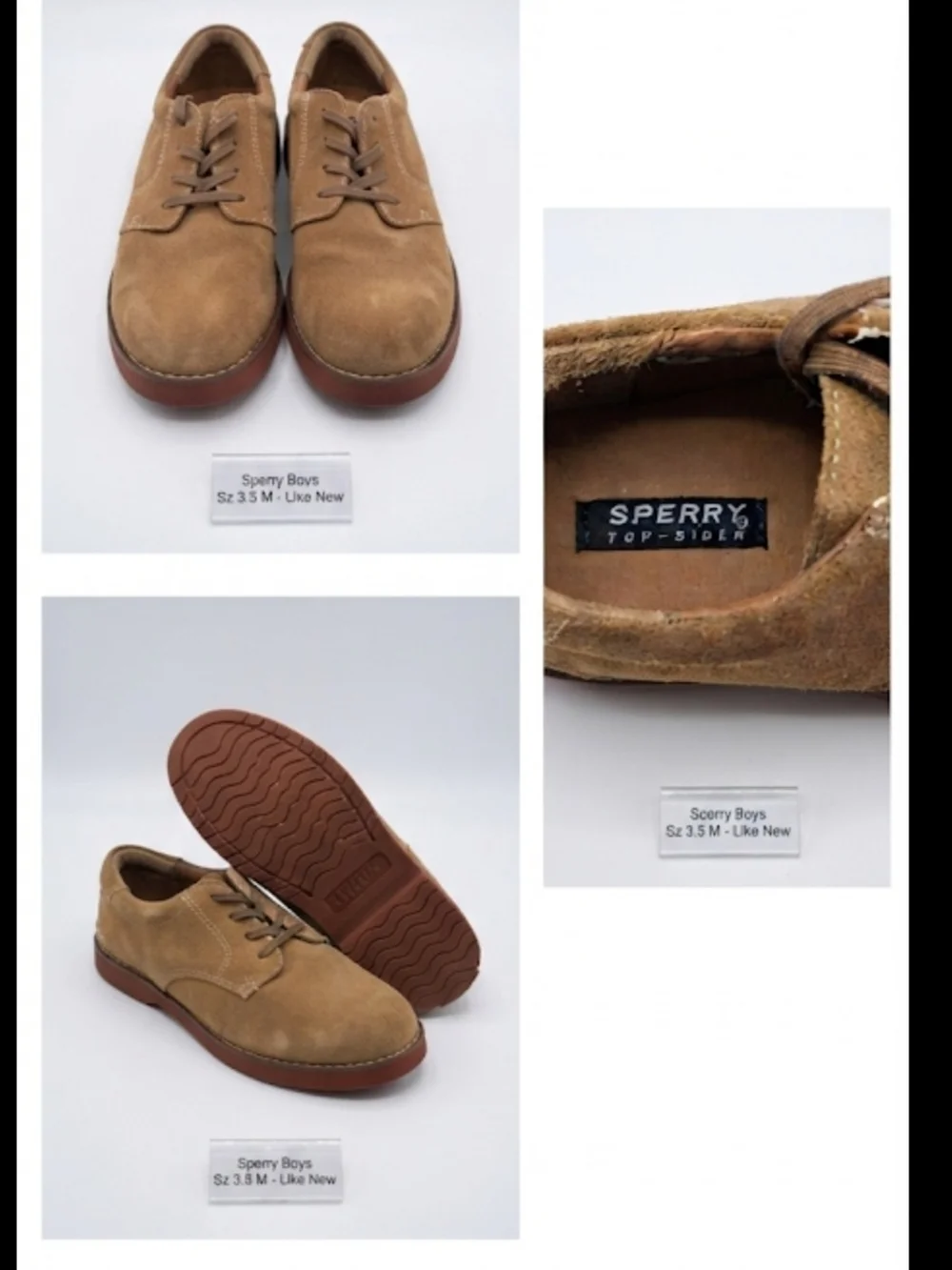Boys' Sperry Suede Shoes, Size 3.5 M – Like New